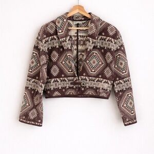 Aztec tapestry blanket jacket